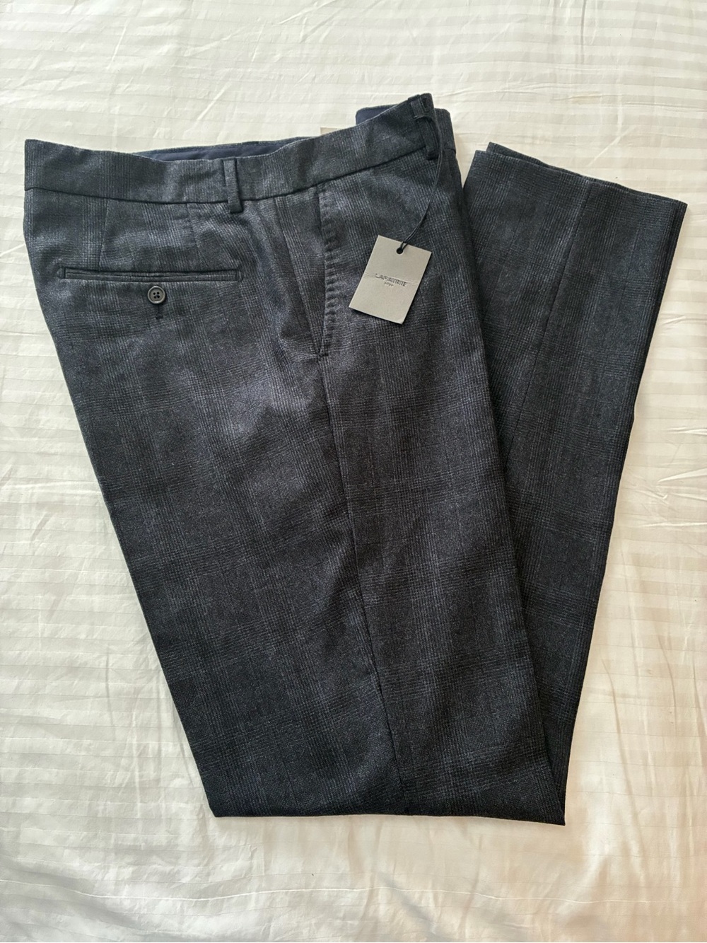 Lafaurie Paris Men's Dress Pants in Dark Charcoal Gray “Charles P” 44 34”/31”